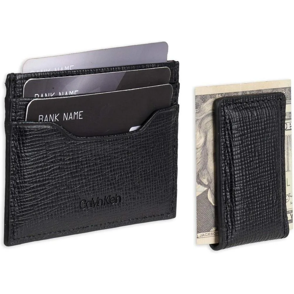 Cartera Calvin Klein para hombre con diseño minimalista bifold y fundas para tarjetas con bloqueo RFID