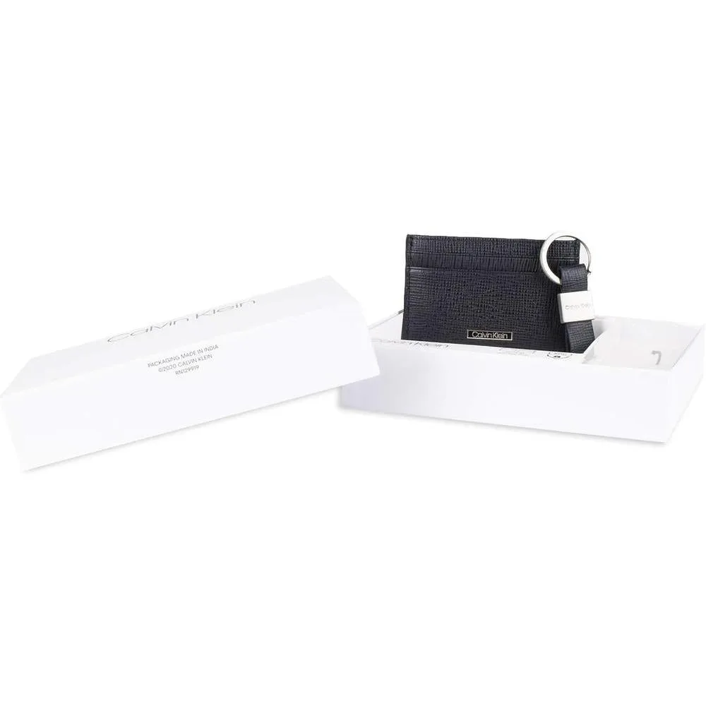 Set de Cartera y Tarjetero Minimalista para Hombre Calvin Klein con Bloqueo RFID, Cuero 100%