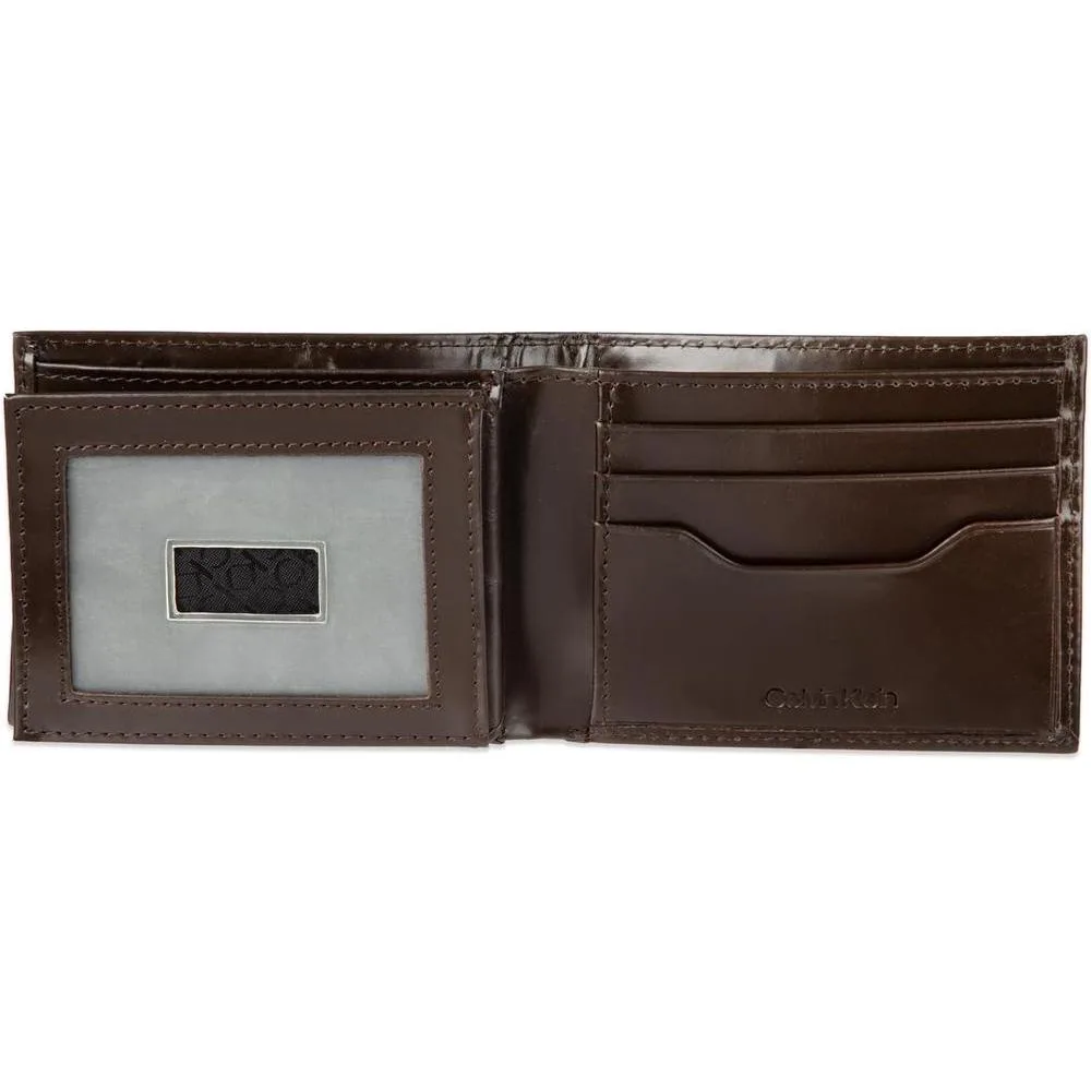 Set de carteras Calvin Klein minimalista y tarjeteros para hombre, diseño de cuero con tecnología RFID