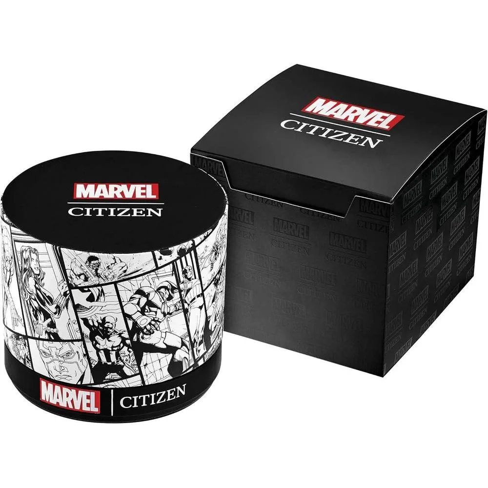 Citizen Eco-Drive Marvel Spider Man, Reloj para hombre, acero inoxidable, correa poliuretano azul, Fecha, Modelo AW1680-03W