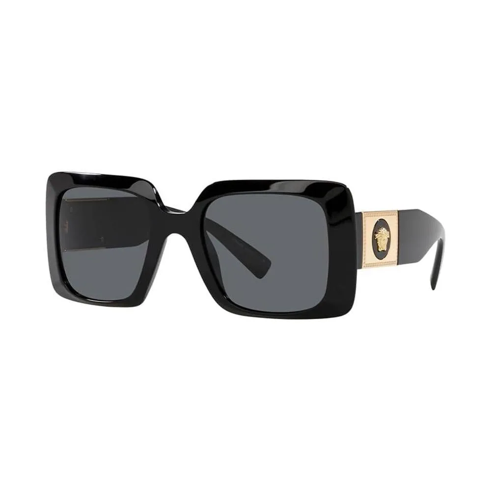 Versace VE 4405 GB1/87 Black Plastic Rectangle Sunglasses Grey Lens