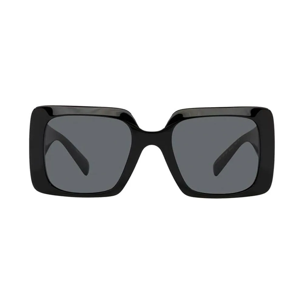 Gafas de sol rectangulares Versace VE 4405 de plástico negro con lentes grises