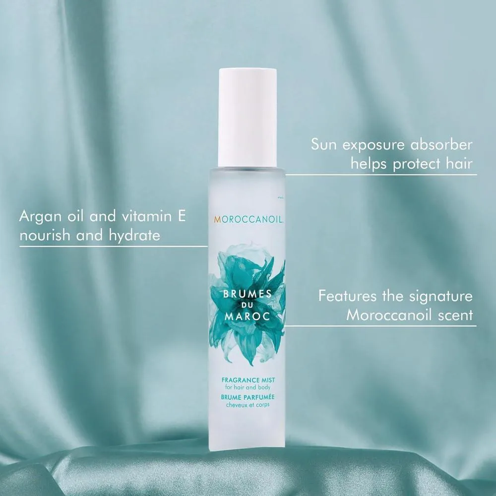 Mist Fragancia Moroccanoil para cabello y cuerpo, con aceite de argán y vitamina E, aroma ámbar y floral dulce