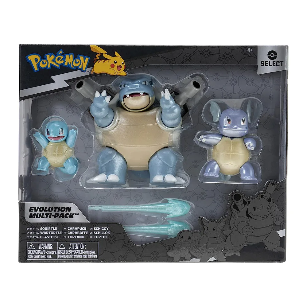 Figura de Colección Pokemon Select Evolution Squirtle 3 Pack
