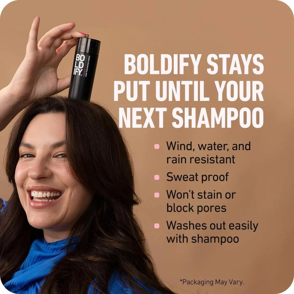 Fibras capilares Boldify marrón oscuro para cabello fino, oculta pérdida de cabello y engruesa en segundos, para mujeres y hombres