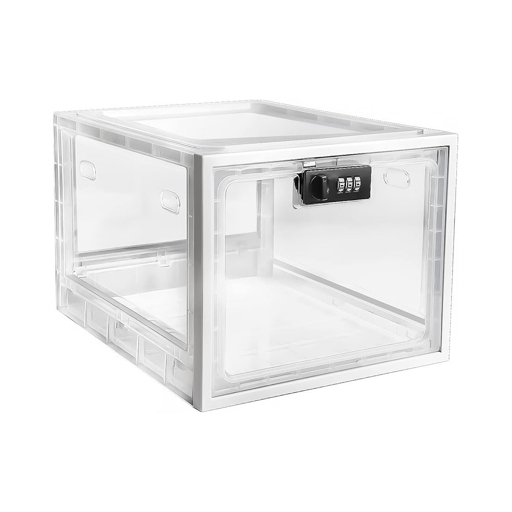 Large Lockbox Medicine Lock Box - Refrigerator Lockable Boxes for Food Storage - Childproof First AID Locking Cabinet Pill Case Medical Organizer Bin - Ipad Tablet Locker Cell Phone Jail