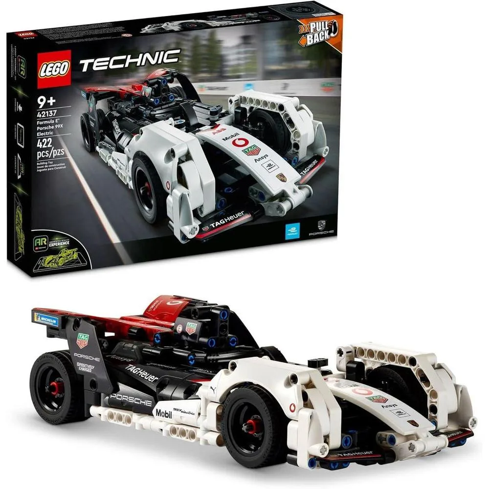 LEGO Technic Formula E Porsche 99X Electric Car Model Building Set, Pull-Back Toy Race Car Champion Winner, Comes with an Immersive AR App, Gift for Kids Ages 9 and Up & Adults Racing Fans, 42137