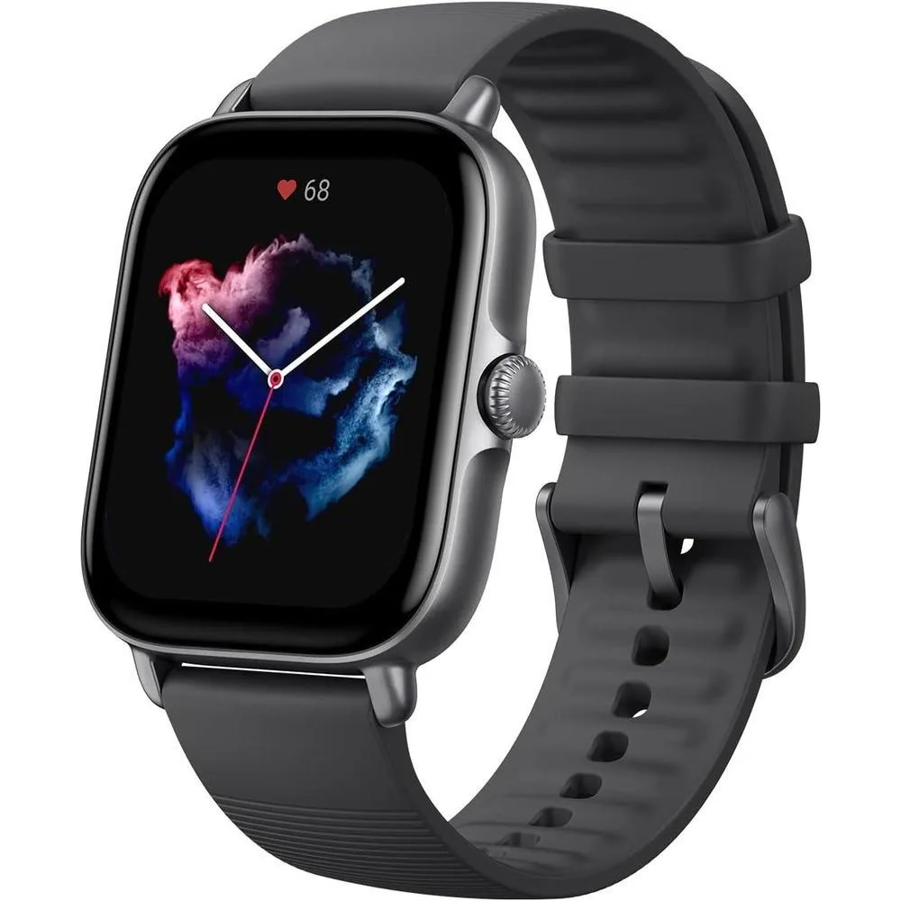 Amazfit GTS 3 Smart Watch 42mm for Android iPhone, Alexa Built-In, GPS, 12-Day Battery Life, Fitness Sports Watch with 150 Sports Modes, AMOLED Display, Sleep Heart Rate Health Tracker, Black