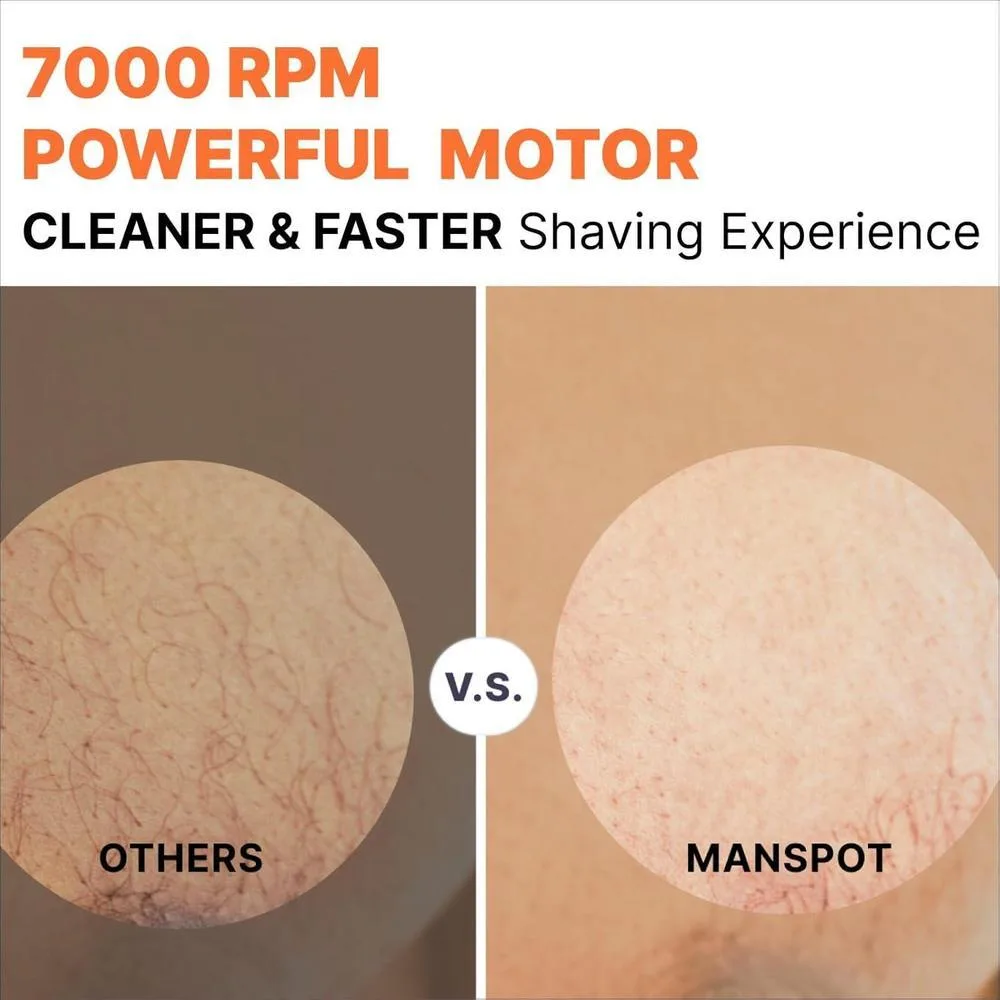 MANSPOT Manscape - Recortadora de pelo de ingle y vello púbico para hombres, afeitadora eléctrica con c