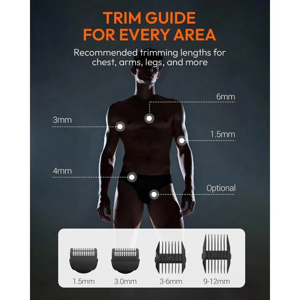 MANSPOT Manscape - Recortadora de pelo de ingle y vello púbico para hombres, afeitadora eléctrica con c