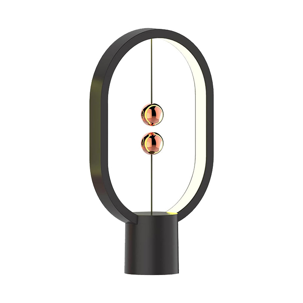 Allocacoc Heng Balance lamp, DesignNest, Switch on in mid-air, USB Powered LED Table lamp, Warm Eye-Care Designer Desk lamp, Contemporary Soft Light, Office, Home, Dorm, Bedside (Black)