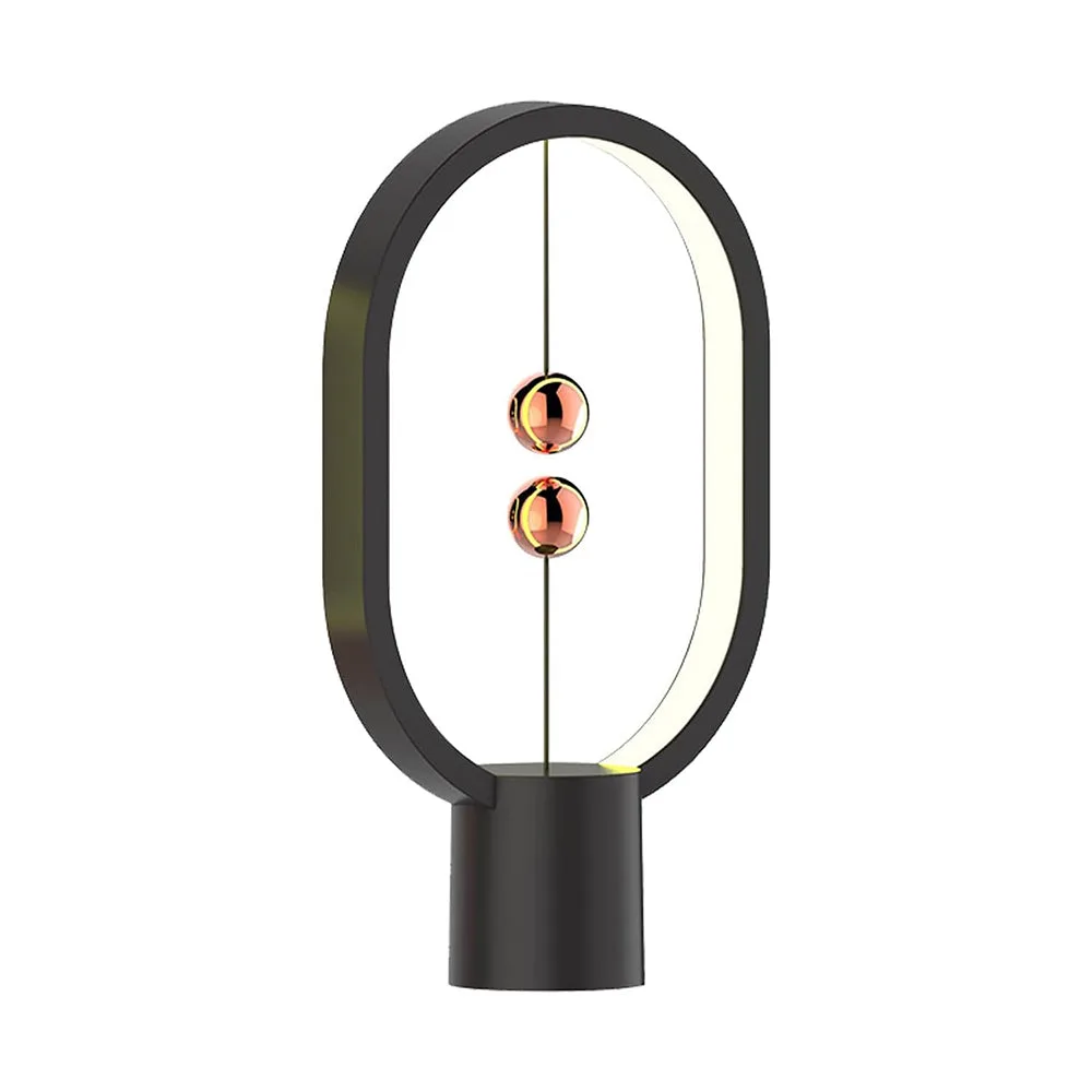 Allocacoc Heng Balance lamp, DesignNest, Switch on in mid-air, USB Powered LED Table lamp, Warm Eye-Care Designer Desk lamp, Contemporary Soft Light, Office, Home, Dorm, Bedside (Black)