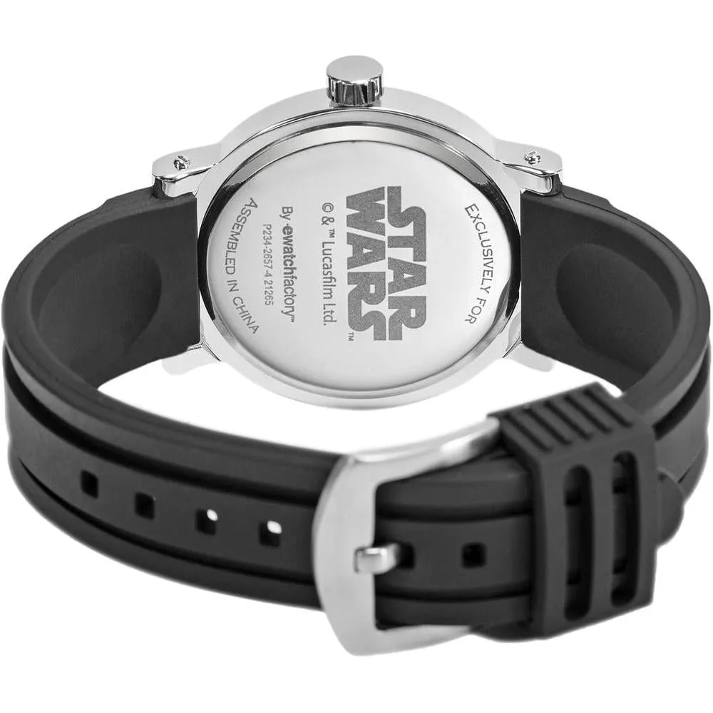 Reloj de cuarzo analógico Star Wars para adultos, diseño vintage con carcasa de acero inoxidable y resistencia al agua