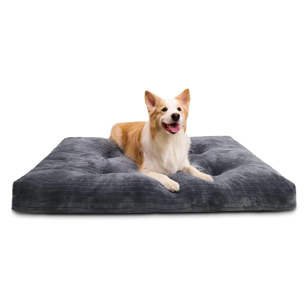 Cama lavable para perros grandes de franela gruesa de lujo para perros grandes, tapete de dormir para mascotas, antideslizante, antiarañazos, 35 x 23 pulgadas, gris