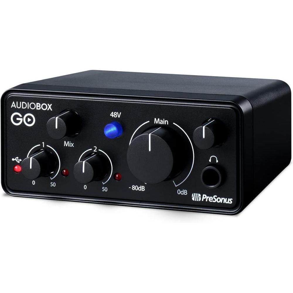 PreSonus AudioBox GO | USB-C Audio Interface for music production with Studio One DAW Recording Software, Music Tutorials, Sound Samples and Virtual Instruments