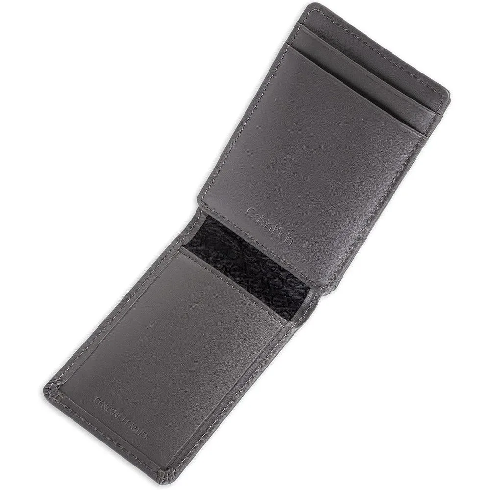 Billetera magnética de cuero Calvin Klein para hombre con protección RFID y diseño de bolsillo frontal