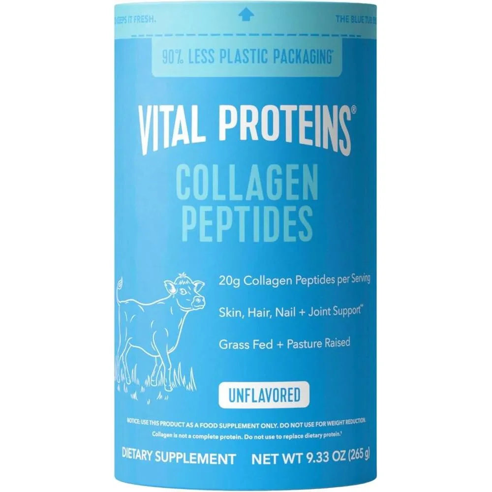 Vital Proteins Péptidos de colágeno en polvo, promueve la salud del cabello, las uñas, la piel, los huesos y las articulaciones, sin sabor 9.33 onzas