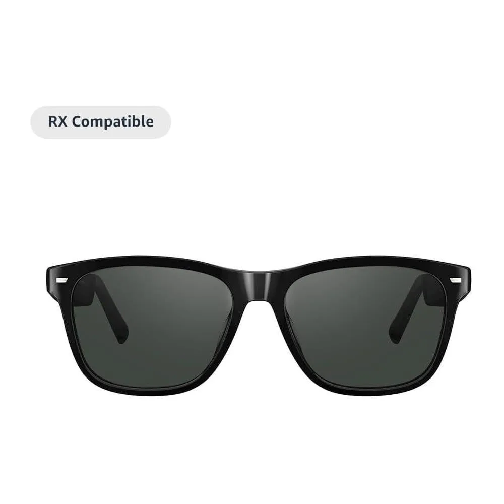 Amazon Echo Frames (3rd Gen) | Smart glasses with Alexa | Square frames in Classic Black with polarized sunglass lenses