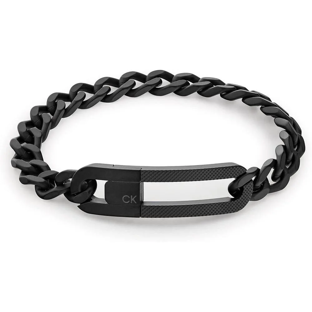 Calvin Klein Men's Chain Bracelet: Magnetic Oval Closure in Timeless Elegance and with Industrial Metals