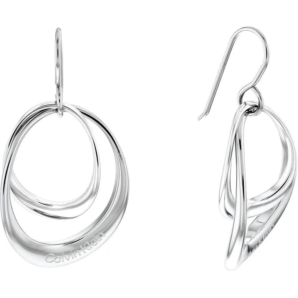 Calvin Klein Women's Fishy Earrings: Distinctive Contours in Polished Finish for Elegant Style