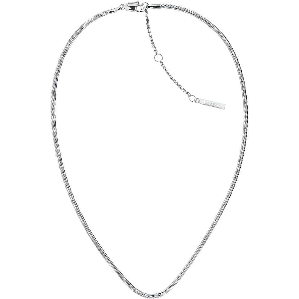 Calvin Klein collar de cadena para mujeres, color plateado, modelo 35700002, acero inoxidable, sin piedra preciosa