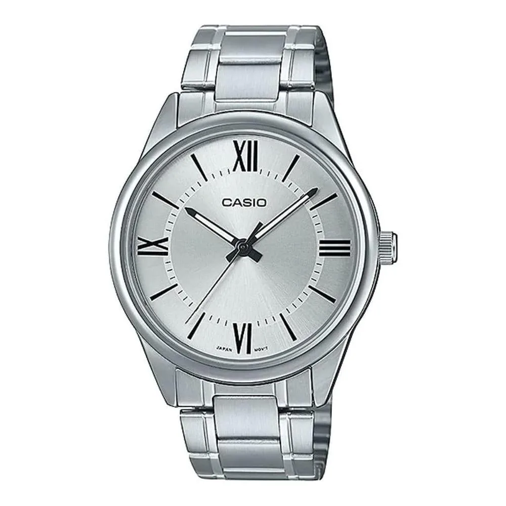 Casio MTP-V005D-7B5 Men's Standard Stainless Steel Silver Roman Dial Analog Watch