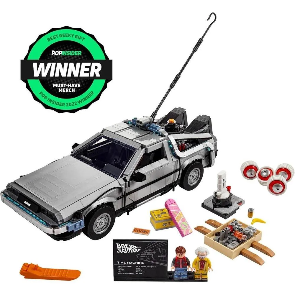 LEGO Icons Back to The Future Time Machine 10300, kit de construcción Delorean de la película clásica, para adolescentes y adultos creativos
