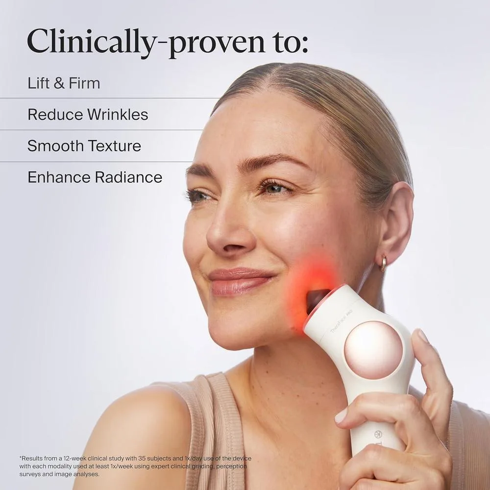 Dispositivo facial Therabody TheraFace PRO con microcorriente, masaje y terapia de luz para cuidado de la piel