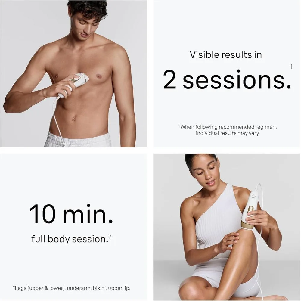 Braun IPL Silk Expert Pro5, dispositivo de depilación láser permanente para mujeres y hombres, con accesorios, maquinilla Venus y estuche