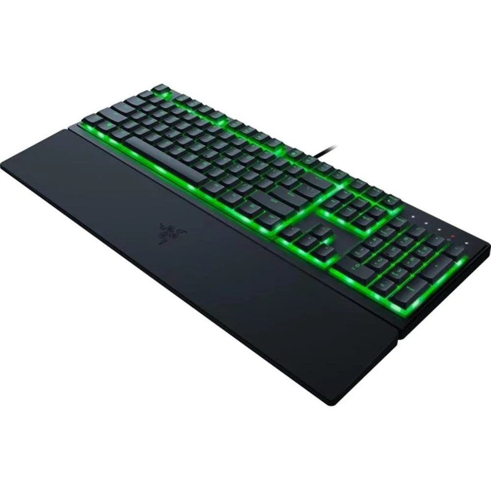 Teclado Gamer Razer Ornata V3 X perfil bajo con iluminación Chroma RGB y reposamuñecas ergonómico