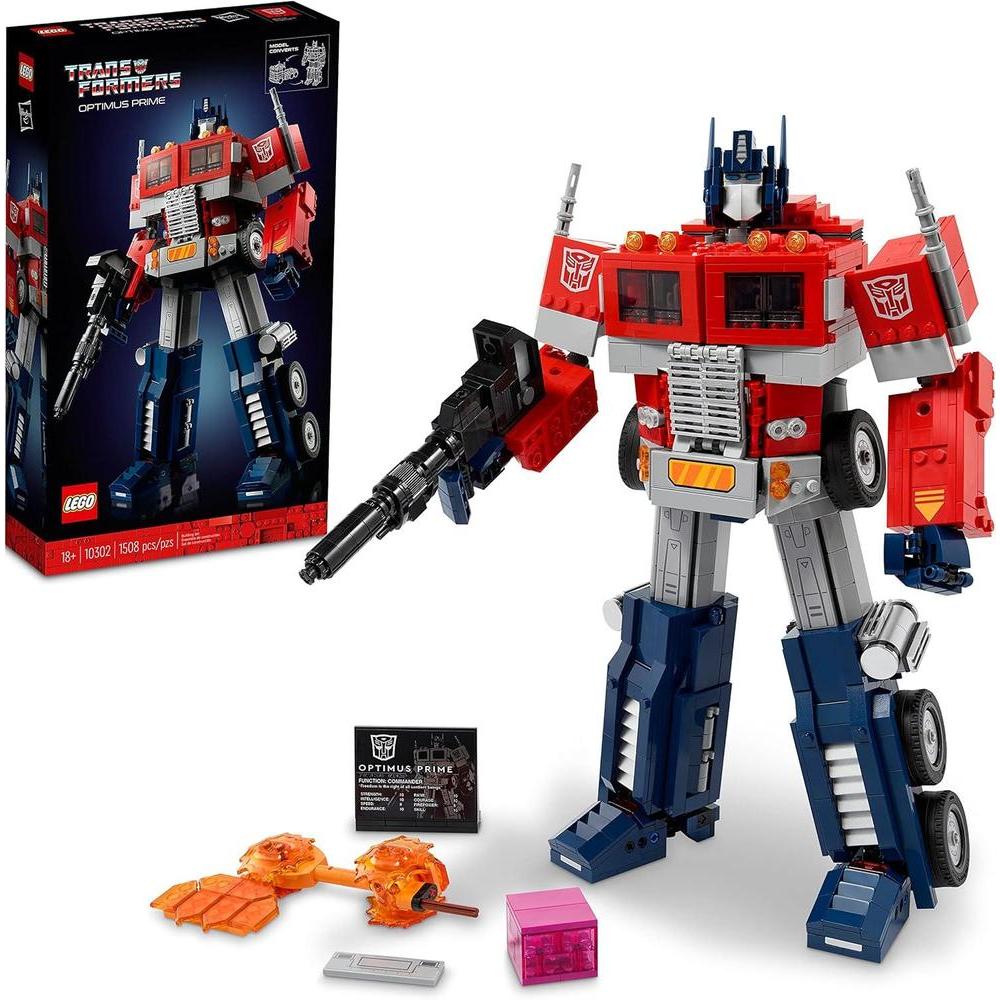LEGO Icons Optimus Prime 10302 Transformers Figure Set, Collectible Transforming 2-in-1 Robot and Truck Model Building Kit for Adults, Perfect for Display or Play