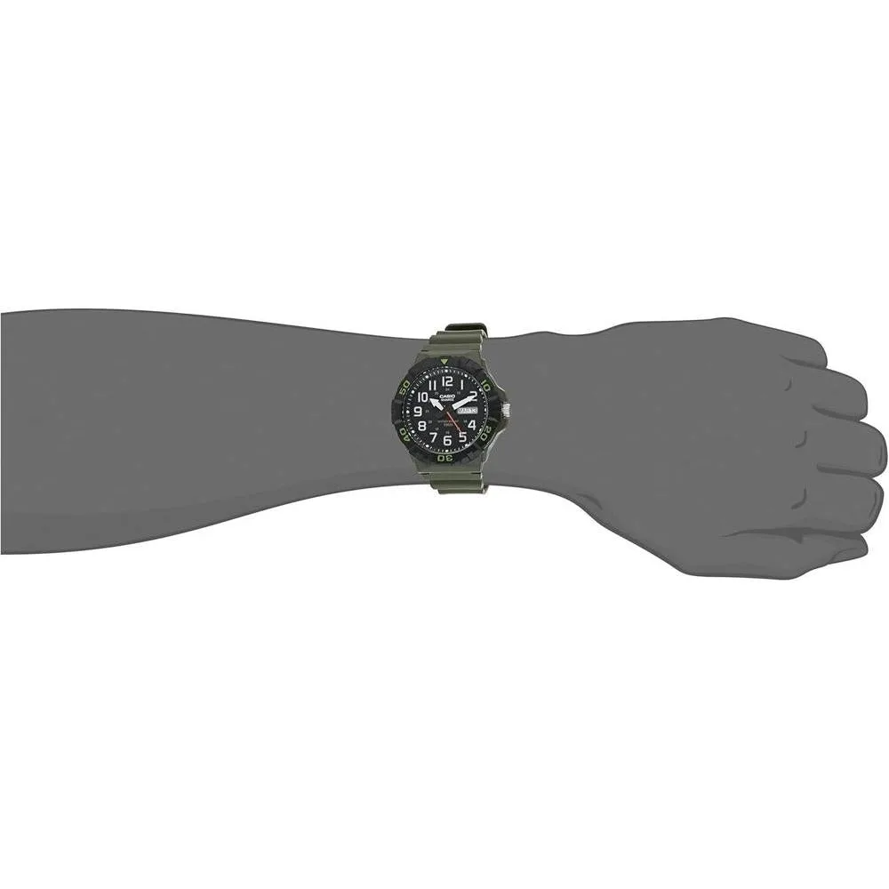 Reloj Analógico Deportivo para Hombre Casio MRW200H, Resistencia al Agua, Fecha, Bisel rotatorio, Batería 3 años, Verde