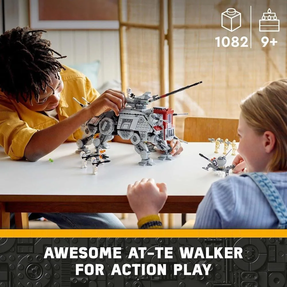 LEGO Star Wars at-TE Walker 75337 Juguete posable de la Venganza de los Sith con soldados clon 212 y droides de batalla