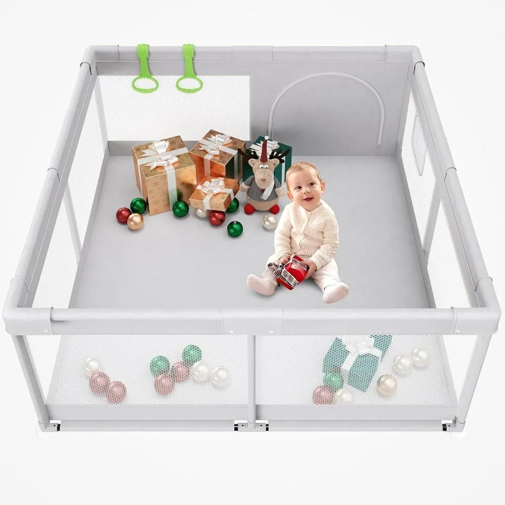 Fodoss Baby Playpen, Playpen for Babies & Toddlers, 47x47 Small Baby Play Pen,Toddler Playpen for Apartment,Play Yard for Baby,Baby Activity Play Fence, Extra Large Baby Playard