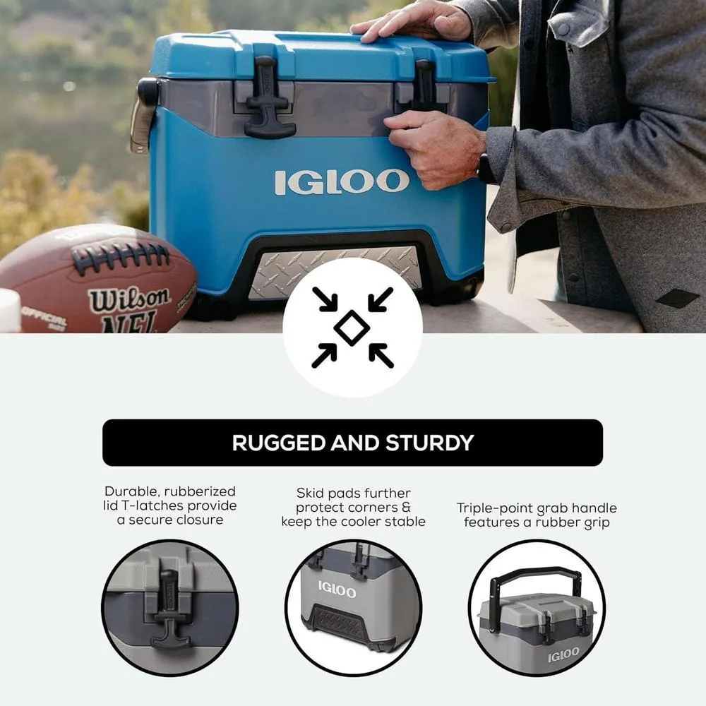 Igloo Enfriador BMX con Carcasa Dura Aislada, Tecnología Cool Riser, Mango Reforzado, 25 Litros, Color Celadon