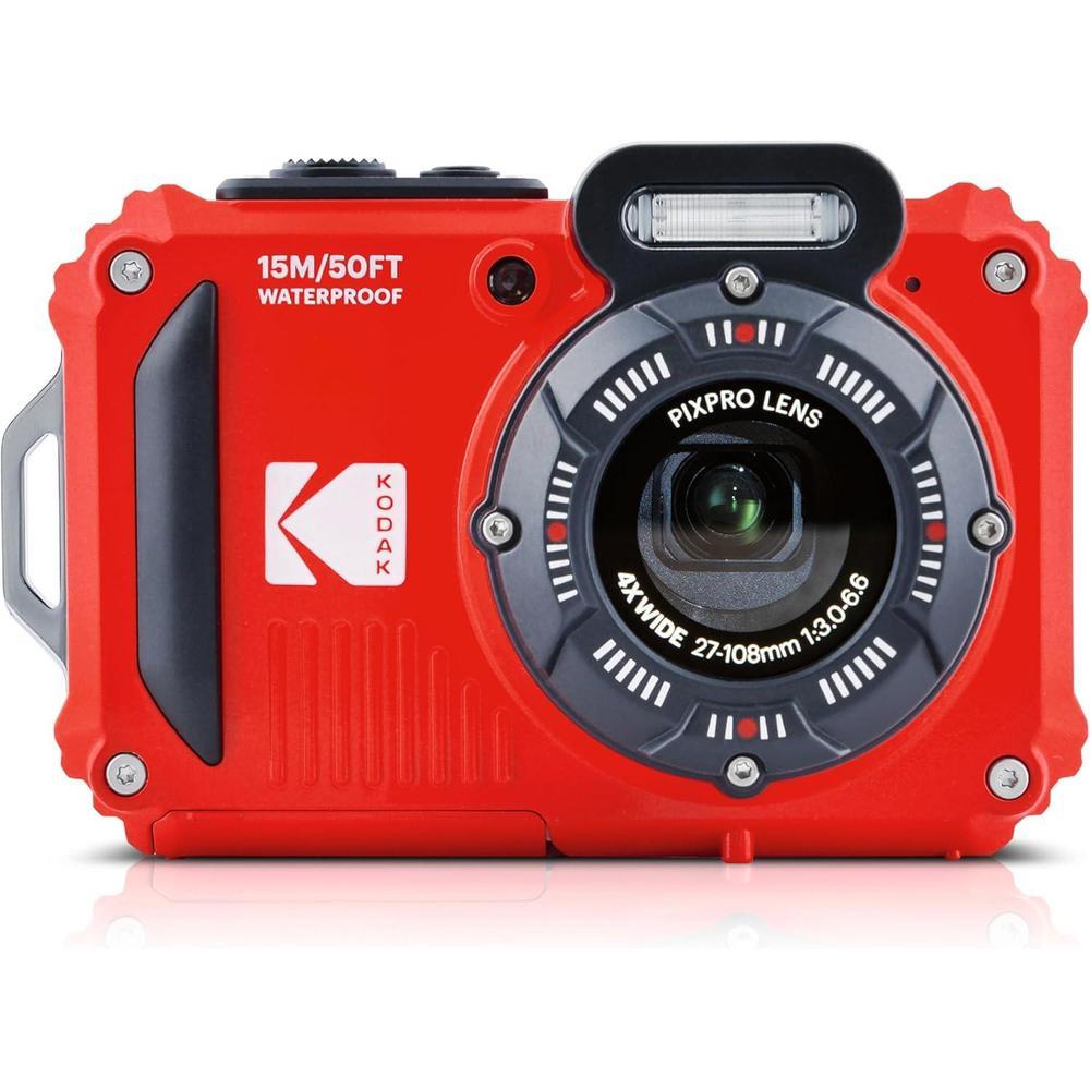 KODAK PIXPRO WPZ2 Rugged Waterproof Digital Camera 16MP 4X Optical Zoom 2.7" LCD Full HD Video, Red