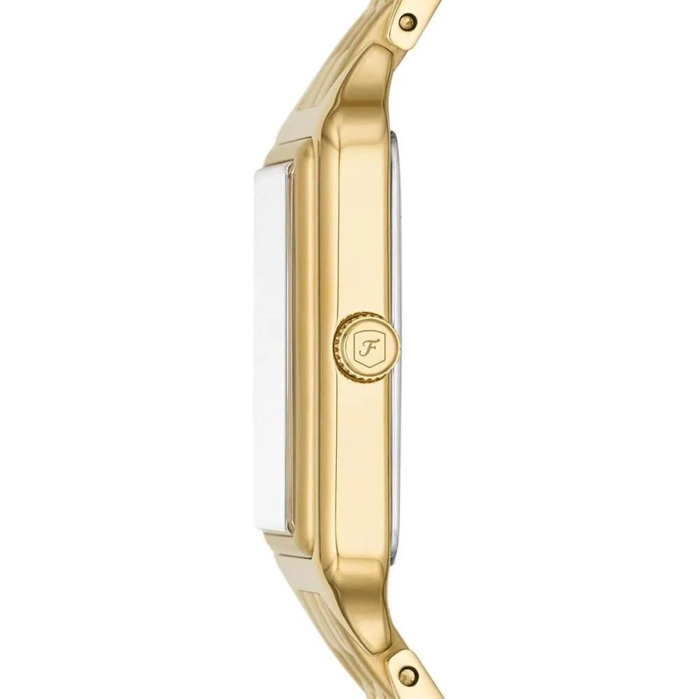 Fossil Raquel Reloj para mujer de cuarzo y acero inoxidable en color dorado con 3 manecillas y calendario