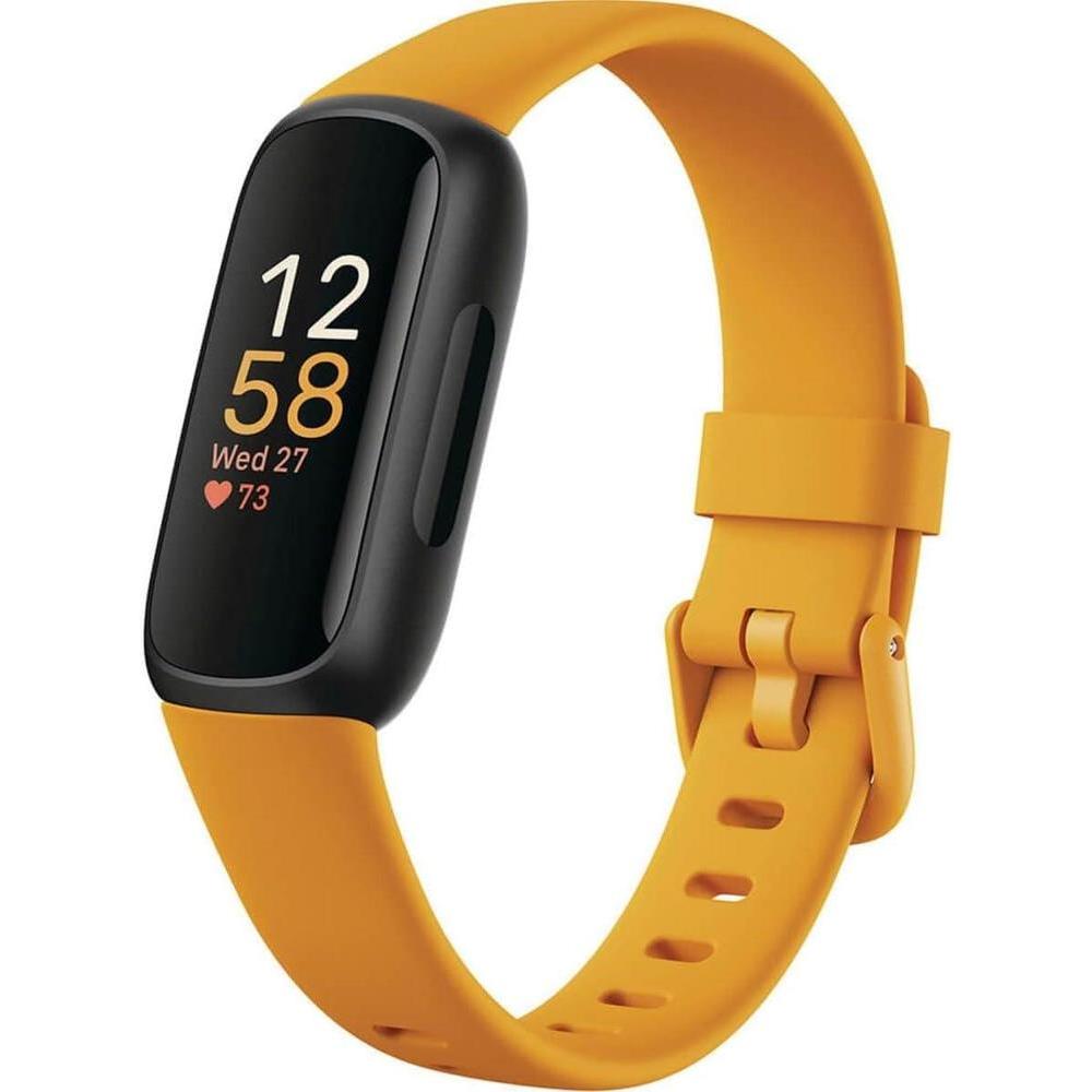 Fitbit Inspire 3 Health &-Fitness-Tracker with Stress Management, Workout Intensity, Sleep Tracking, 24/7 Heart Rate and more, Morning Glow/Black, One Size (S & L Bands Included)