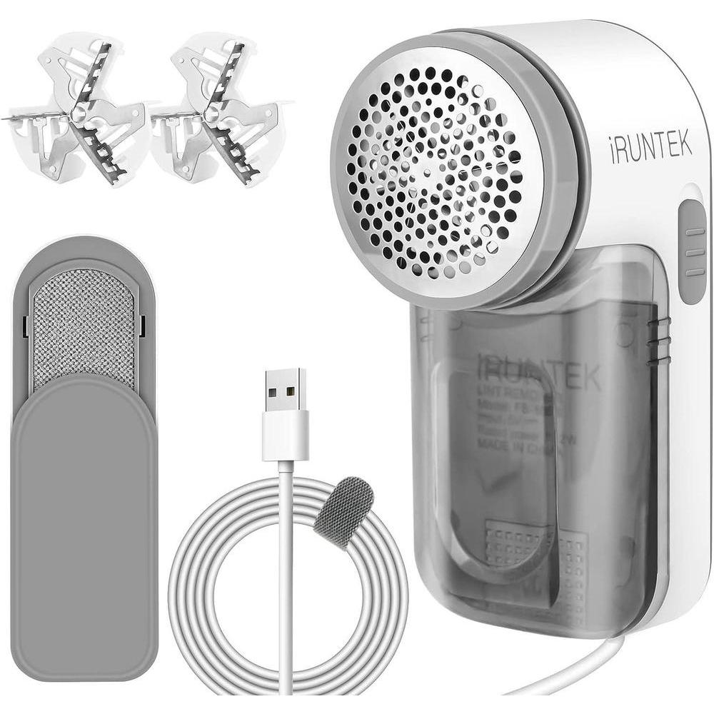 iRUNTEK Fabric Lint Remover Wired Use, USB Powered Shaver and Lint Brush 2 in 1, Sweater Defuzzer Remove Fuzz, Lint Balls, Pills, Bobbles from Clothes, Furniture, Carpet, Couch