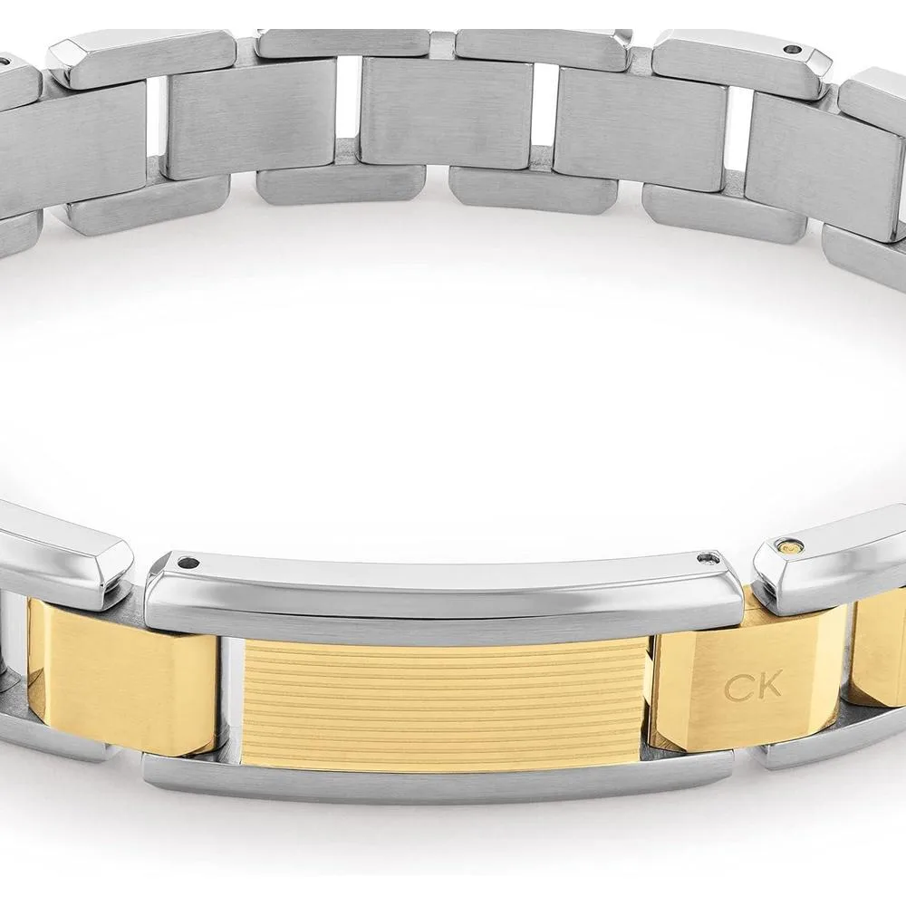 Pulsera de eslabones Calvin Klein para hombre, joyería de acero inoxidable con cierre de gancho fácil, diseño sofisticado