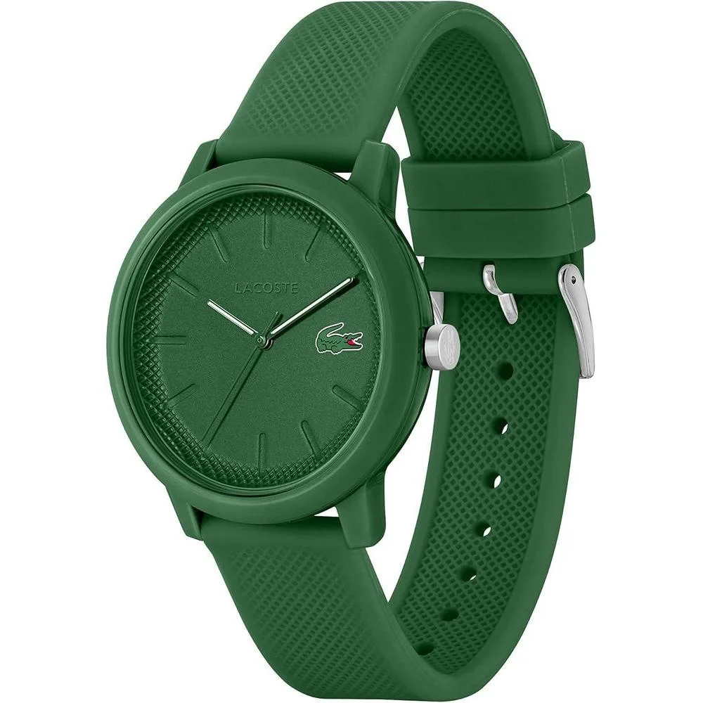 Lacoste TR90 12.12 - Reloj de cuarzo para hombre con correa de goma verde, diseño deportivo y fashion