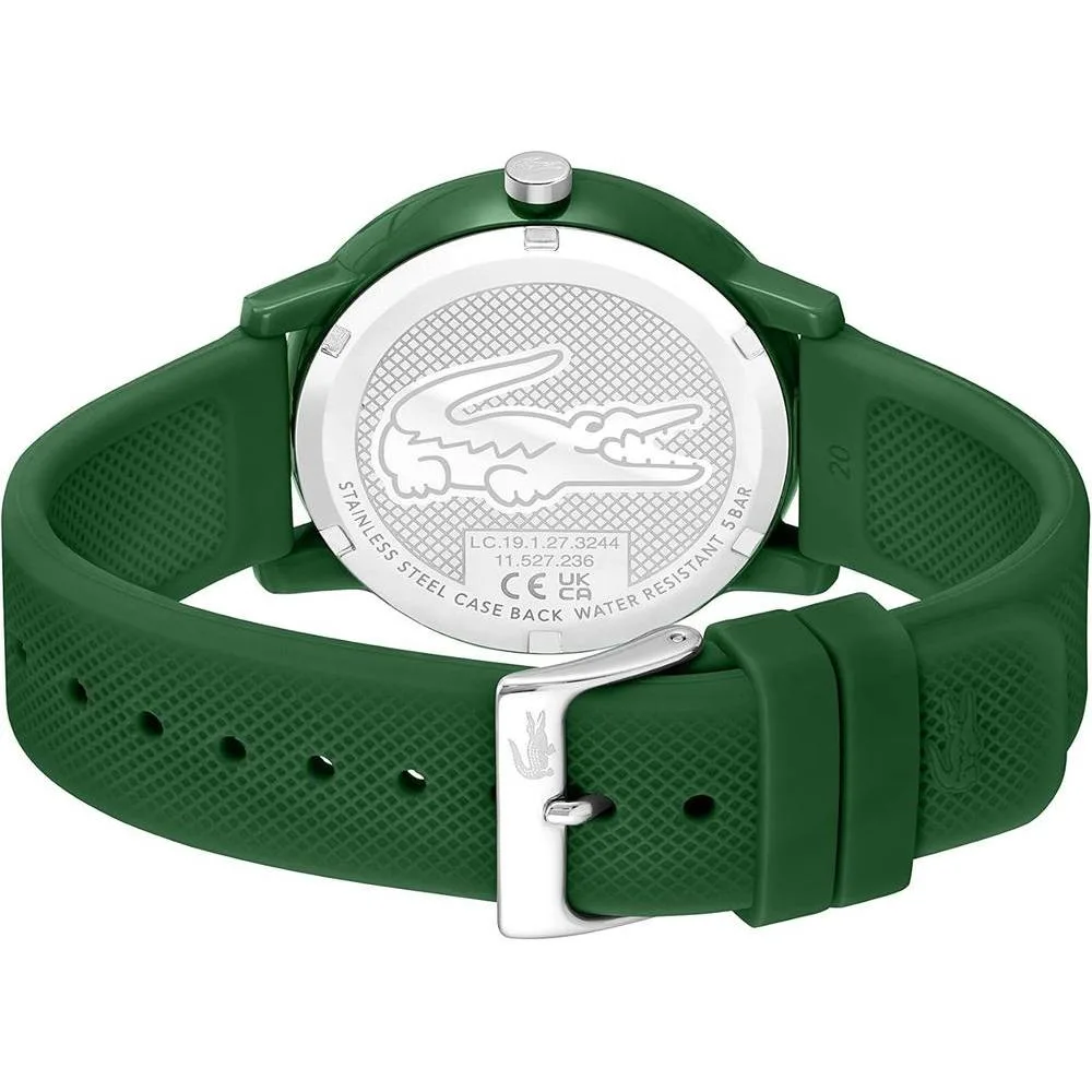 Lacoste TR90 12.12 - Reloj de cuarzo para hombre con correa de goma verde, diseño deportivo y fashion