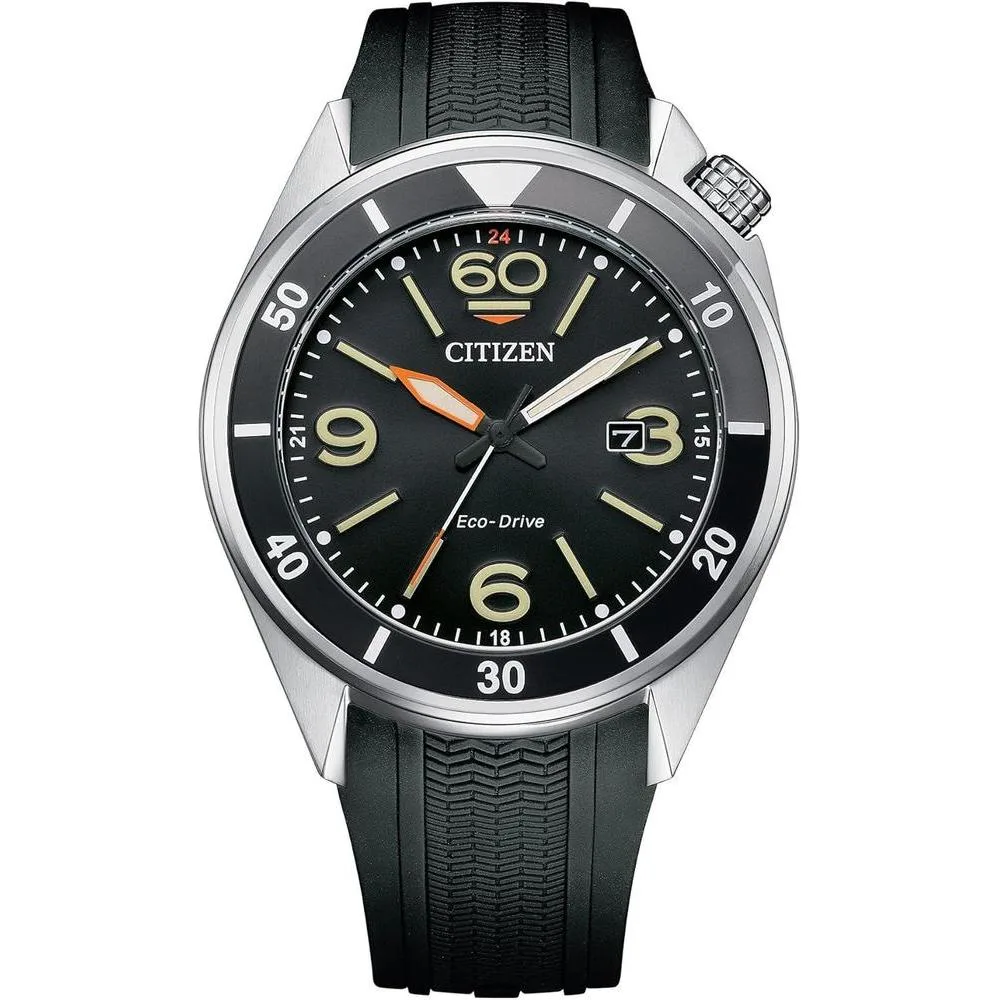 Citizen Men's Eco-Drive Weekender Sport Men's Watch in Stainless Steel and Polyurethane Black Strap, Black Dial (Model: AW1710-04E)