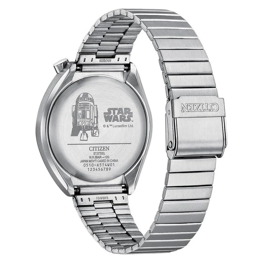 Reloj Citizen de Cuarzo inspirado en Star Wars, cronógrafo, correa en acero inoxidable, diseño R2-D2, alta calidad y precisión