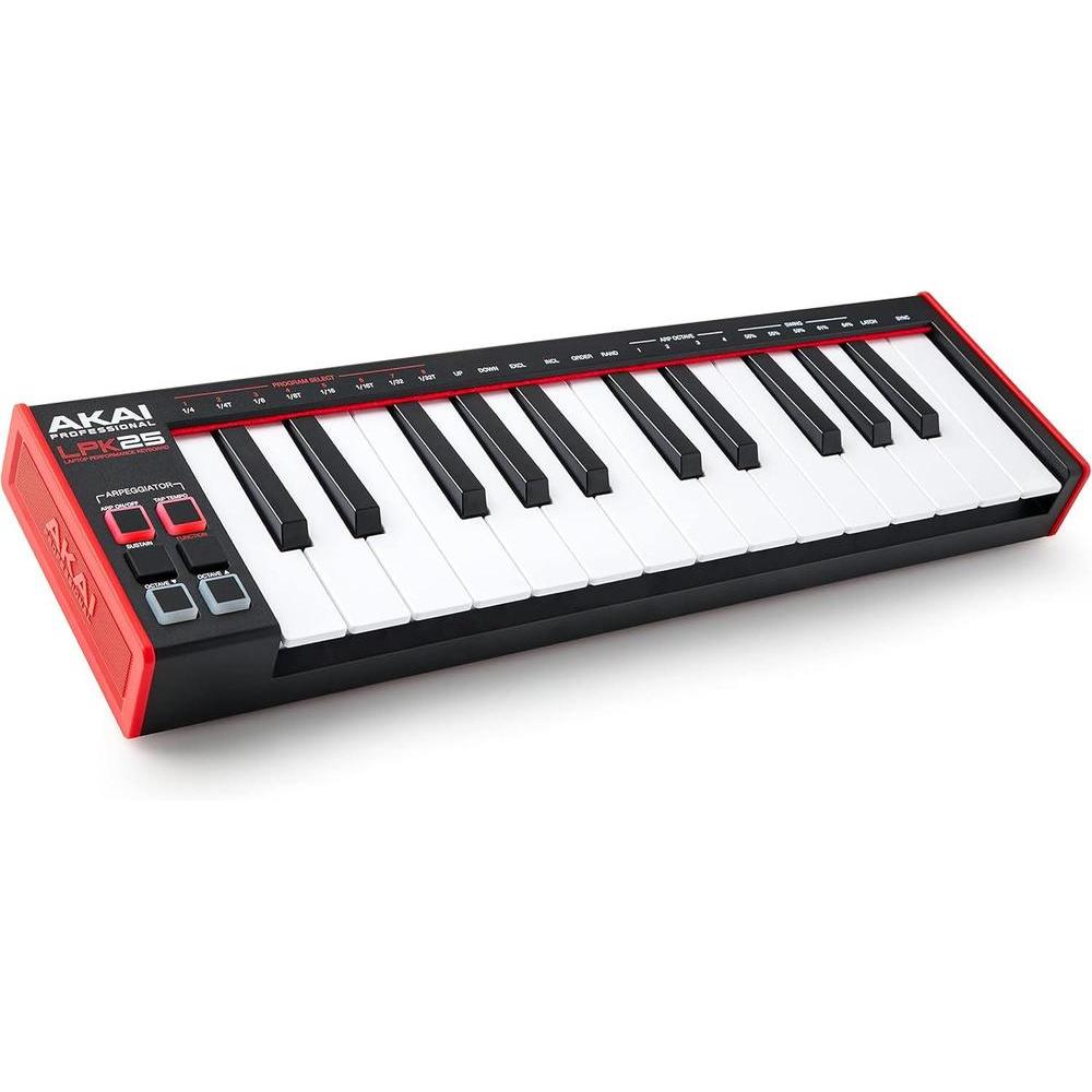 AKAI Professional LPK25 - USB MIDI Keyboard Controller with 25 Responsive Synth Keys for Mac and PC, Arpeggiator and Music Production Software,black