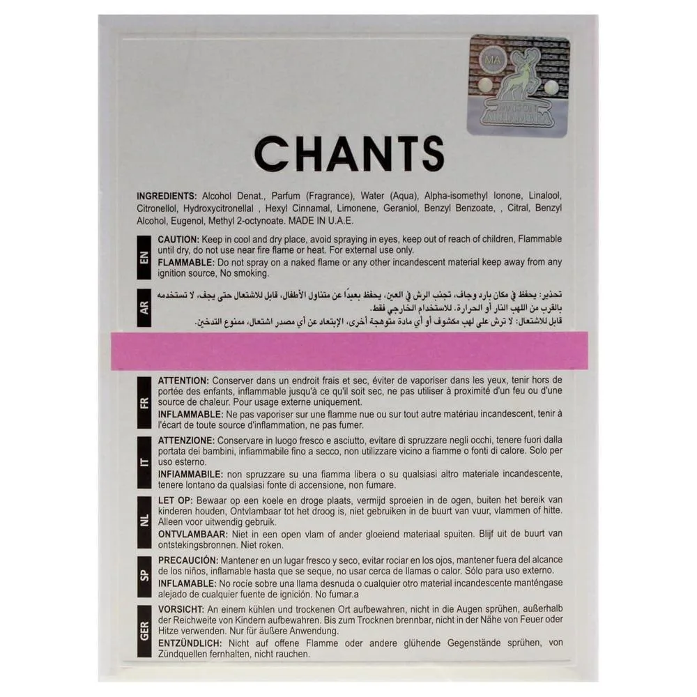 Maison Alhambra Chants Tenderina for Women EDP Spray