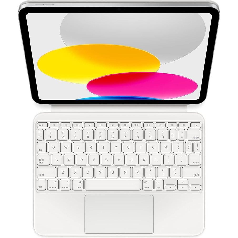 Apple Magic Keyboard Folio: iPad Keyboard and case for iPad (A16 and 10th Generation), Detachable Two-Piece Design That attaches magnetically, Built-in trackpad, US English – White