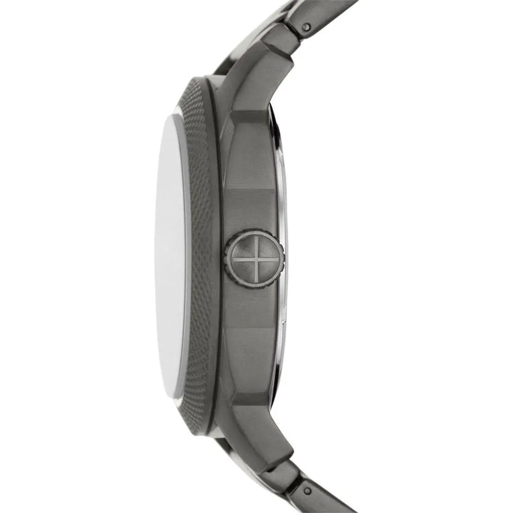 Reloj de pulsera Fossil para hombre, acero inoxidable, 3 manecillas, esfera negra, movimiento de cuarzo, resistencia al agua, estilo clásico