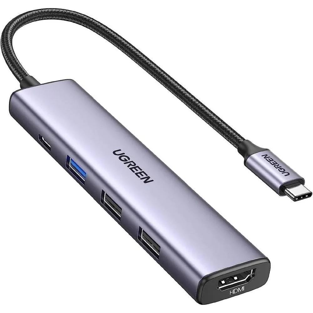 UGREEN Revodok 105 USB C Hub 5 in 1 Multiport Adapter 4K HDMI, 100W Power Delivery, 3 USB-A Data Ports, USB C Dongle for MacBook Pro/Air, iPad Pro, iMac, iPhone 15 Pro/Pro Max, XPS, Thinkpad