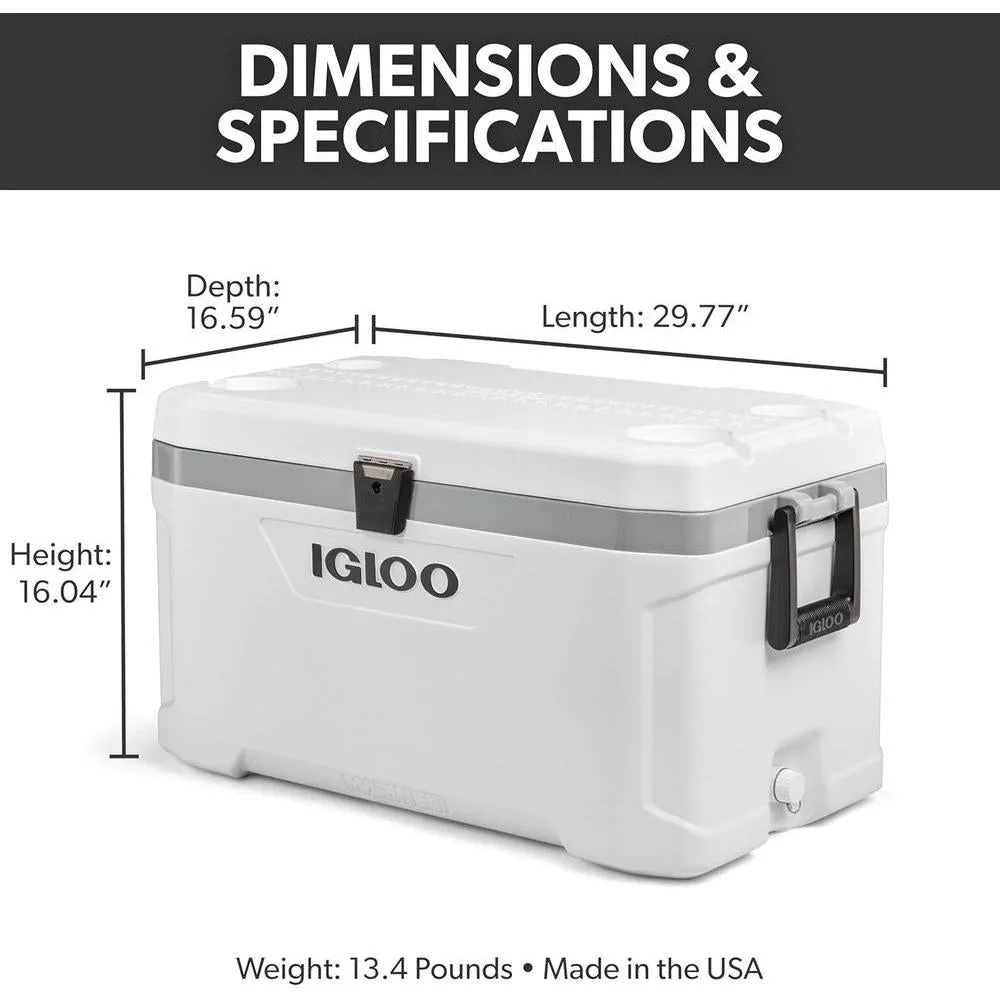 Igloo Coolers Marine Series, hielera portátil rígida y aislada ideal para pesca, campismo y navegación